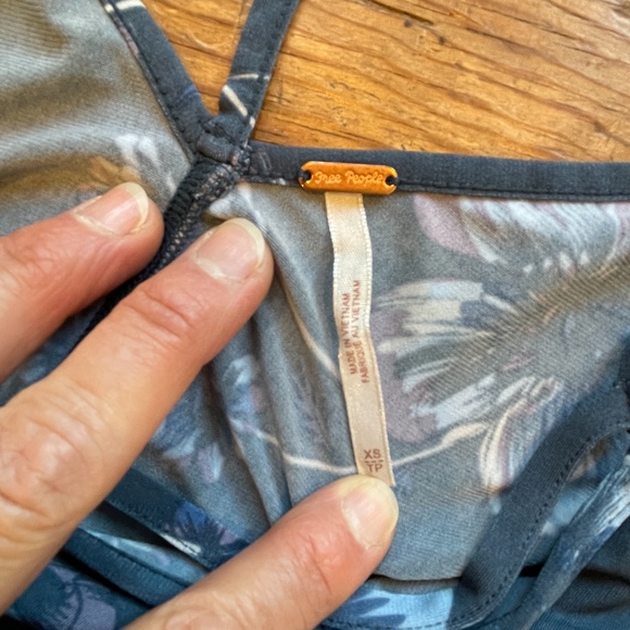 Free People Floral Cutout Cage Blue Tank Blue - Picture 8 of 10